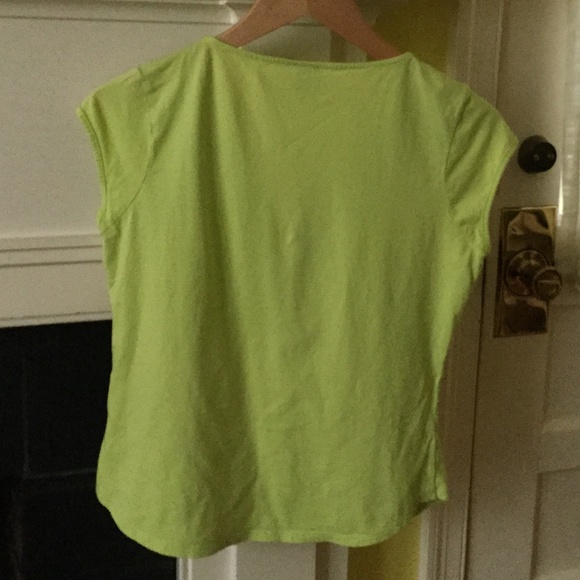 Vintage Gap Y2K Lime Green Embroidered Boho Knit Top - Sz Small - Picture 3 of 10